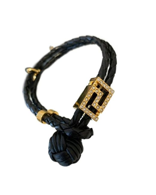 Versace Black Medusa Cord Bracelet for men