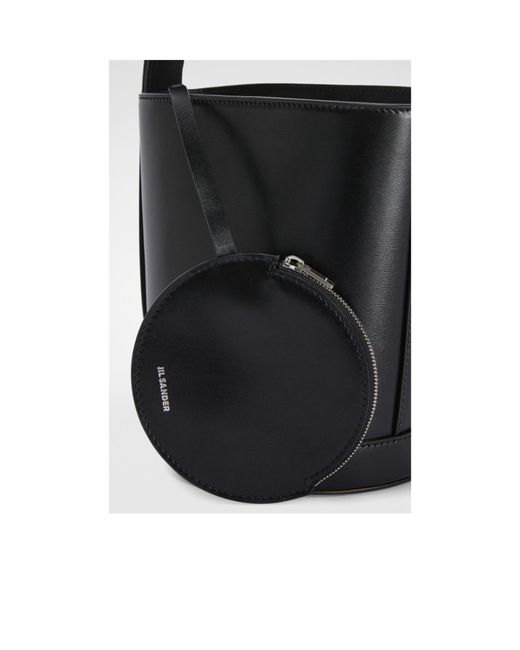Jil Sander Black Cannolo Bucket Bag