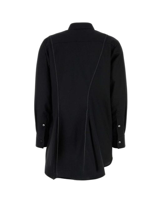 Sacai Black Curved Hem Suiting Shirt