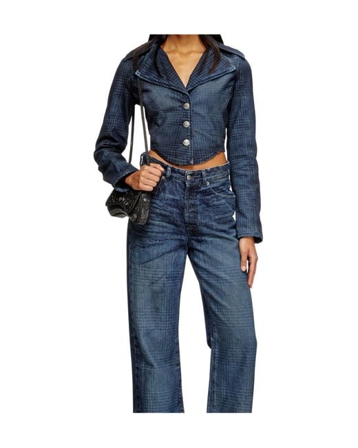 DIESEL Blue De-Ali- Cropped Jacket