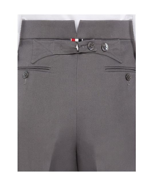 Thom Browne Gray 4-Bar Stripe Tailored Shorts