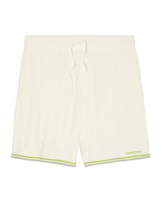 Casablanca Natural Tennis Striped Bouclé Shorts for men