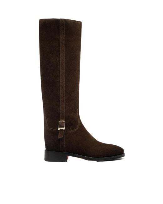 Santoni Brown Suede Boots
