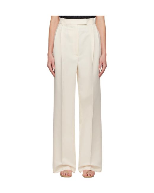 Rohe Natural High-Waisted Pleated Casual Pants