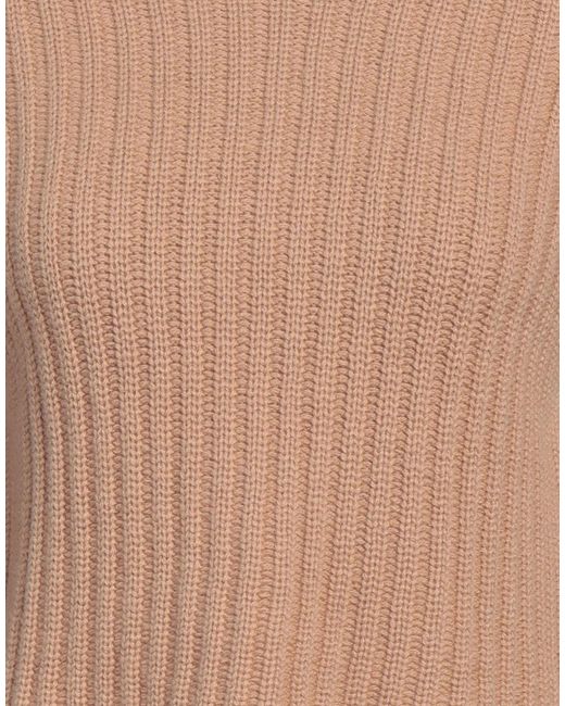 Max Mara Brown Solid Color Long-Sleeve Crew Neck Knit Sweater