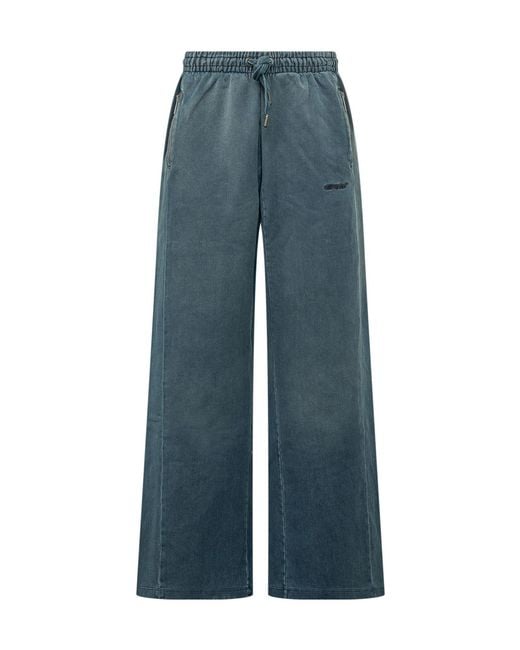 Off-White c/o Virgil Abloh Blue Drawstring Wide Leg Pants for men