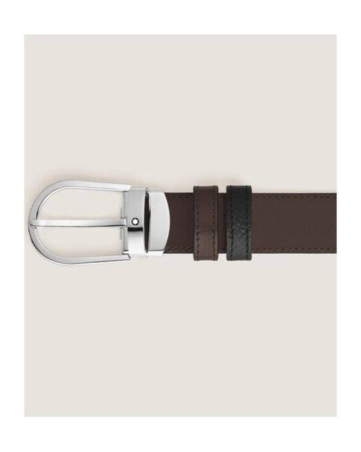 Montblanc Black Horseshoe 30 Mm Reversible Belt for men