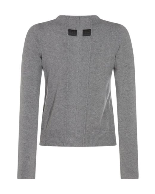MM6 by Maison Margiela Gray Grey Wool Knitwear