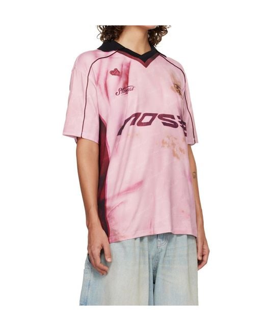 ANDERSSON BELL Pink Printed Soccer Jersey T-Shirt