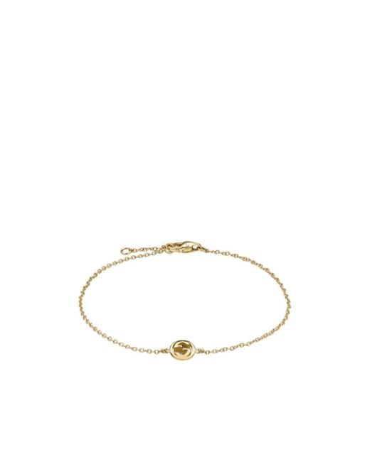 Gucci White Interlocking 18K Chain Bracelet