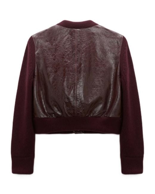Dorothee Schumacher Brown It's A Match Lambskin-Panelled Knit Jacket