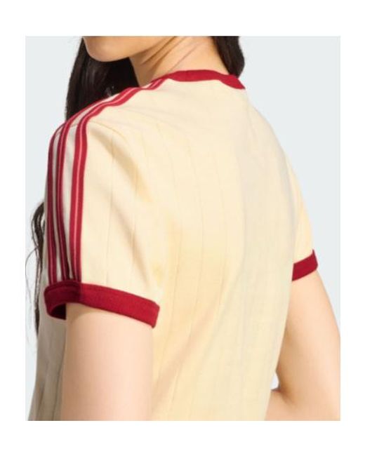 Adidas Originals Natural Pinstripe Short Sleeve Slim Tee