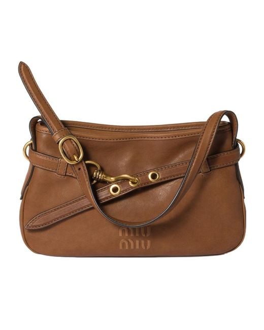 Miu Miu Brown Aventure Nappa Leather Bag