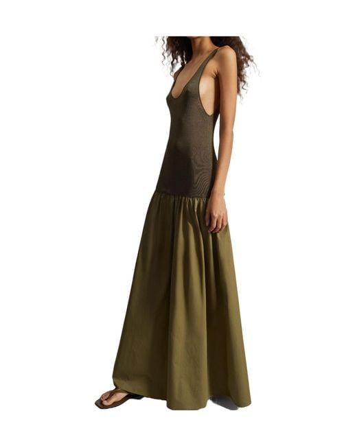 Frankie Shop Green Iliya Drop Waist Maxi Dress
