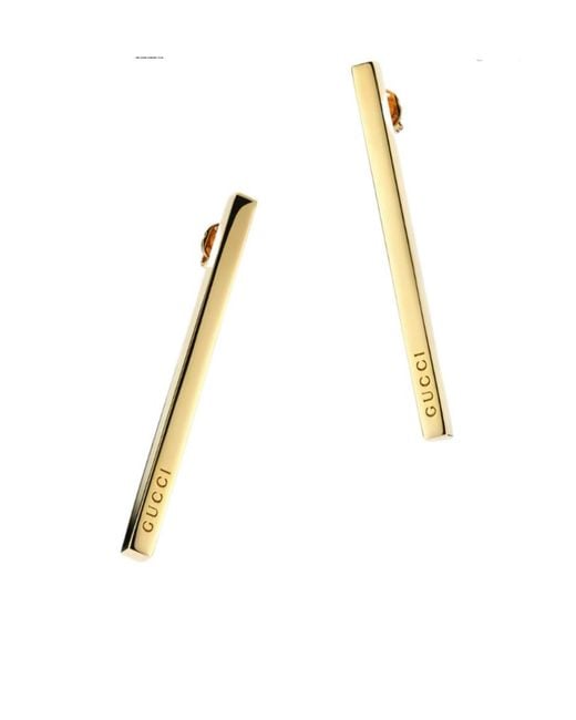 Gucci White Long Bar Earrings