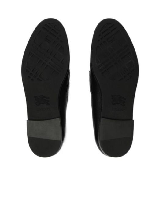 Burberry Black Check And Leather Opal Loafers