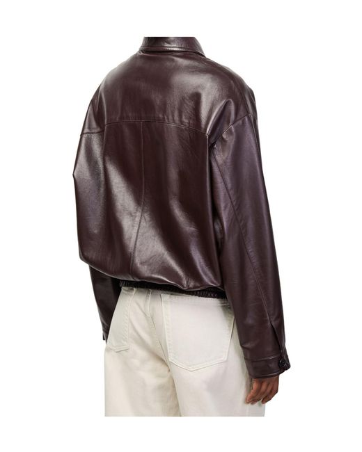 Miu Miu Brown Nappa Leather Jacket