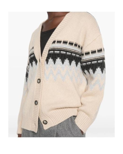 Allude Natural V-Neck Cardigan