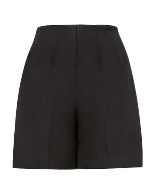 Fendi Black Tailored Silk Shorts