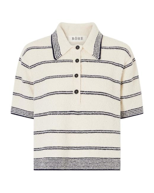 Rohe Gray Klara Striped Polo Shirt