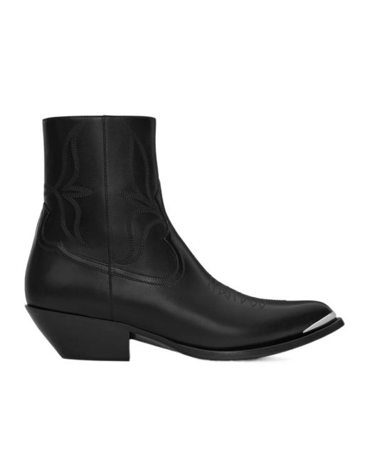 Céline Black Leon Zipped Boot With Metal Toe for men