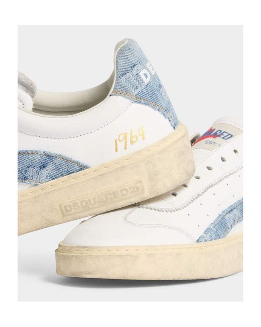 DSquared² White Rider Lace-Up Sneakers for men