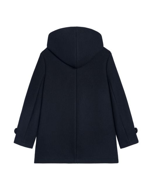 Céline Blue Hooded Triomphe Coat