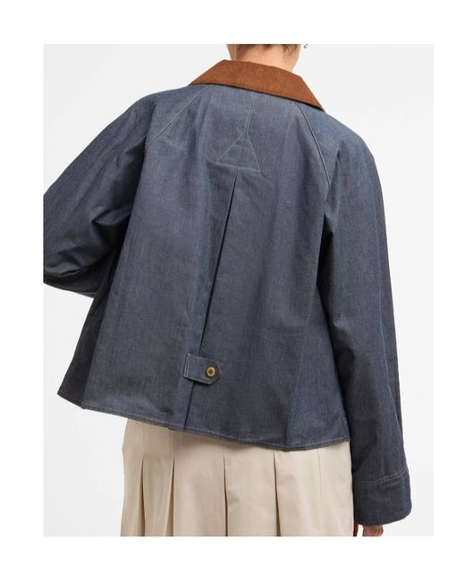 Barbour Blue Zipped Denim Jacket