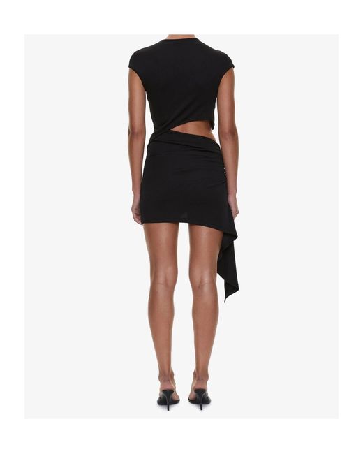 Christopher Esber Black Ruched Cut-Out Mini Dress
