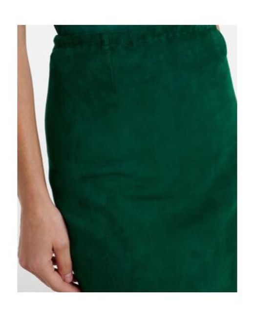 Stouls Green Gilda Suede Pencil Skirt
