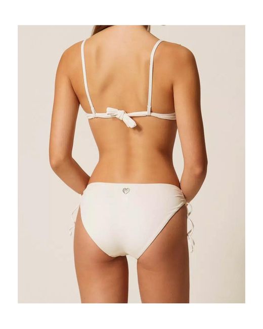 Twinset Natural Embroidered Push-Up Bikini Top
