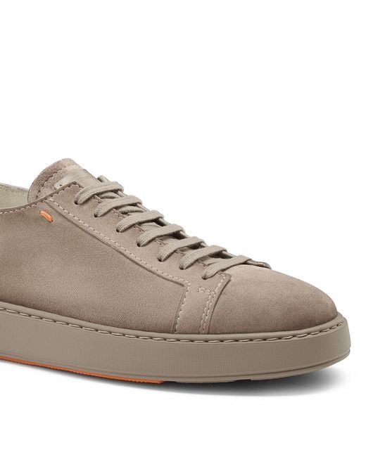 Santoni Gray Logo Embossed Sneakers for men