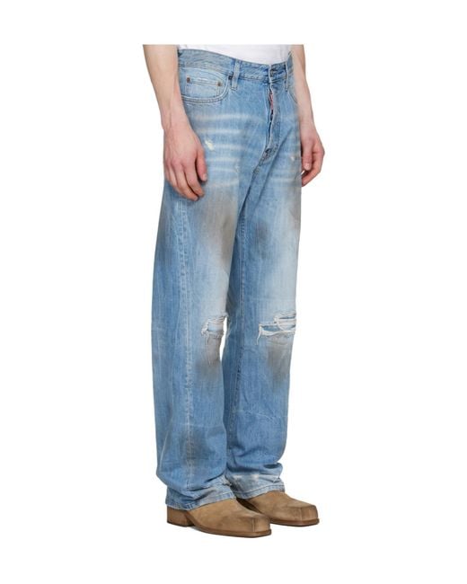 DSquared² Blue Belt Loop Jeans for men