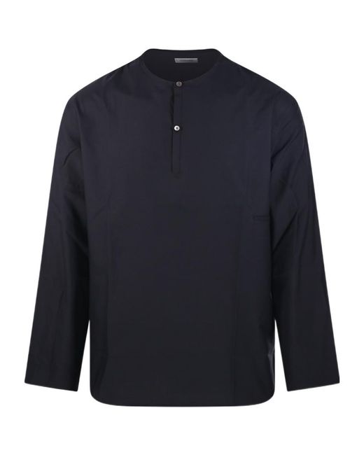 Lemaire Blue Buttoned Classic Cut Shirt for men
