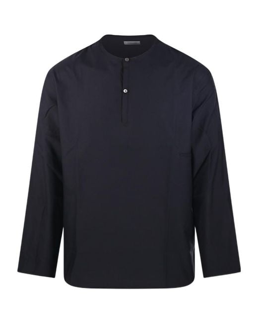 Lemaire Blue Buttoned Classic Cut Shirt for men