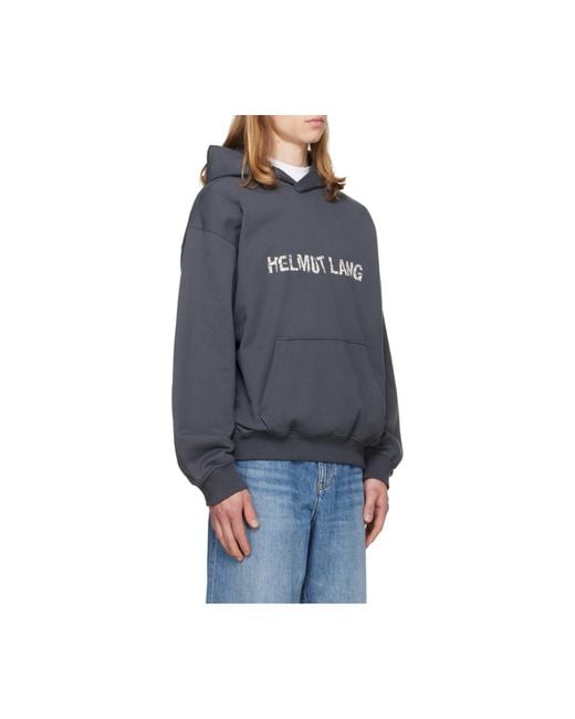 Helmut Lang Blue Long-Sleeved Hoodie for men