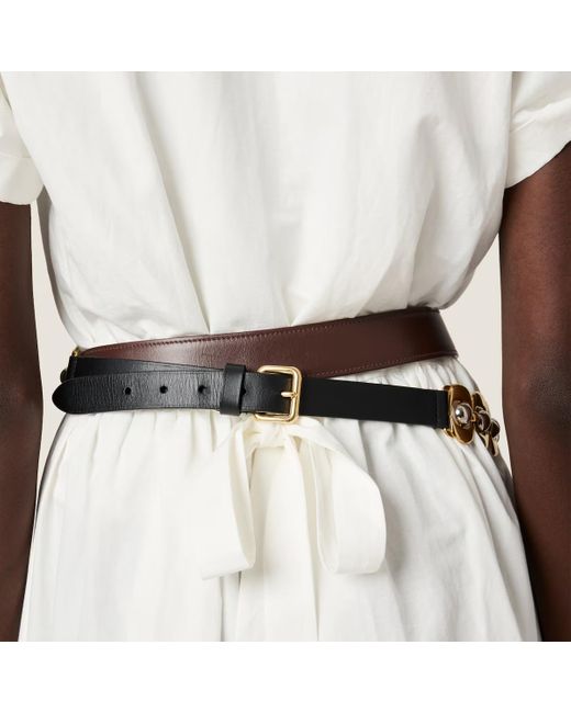 Miu Miu White Slubbed Poplin Dress With Print