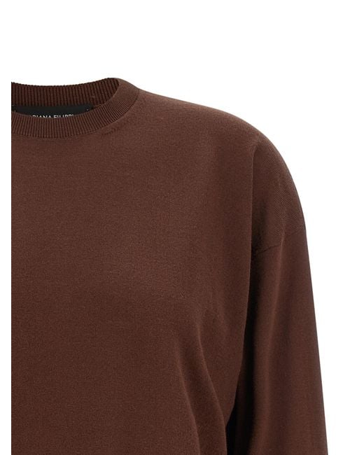 Fabiana Filippi Brown Pleated Cuffs Sweater
