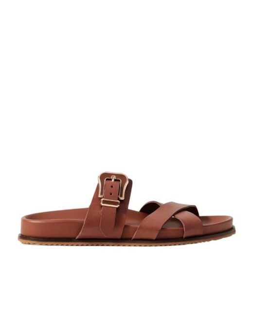 Gabriela Hearst Brown Round Toe Flat Sandals