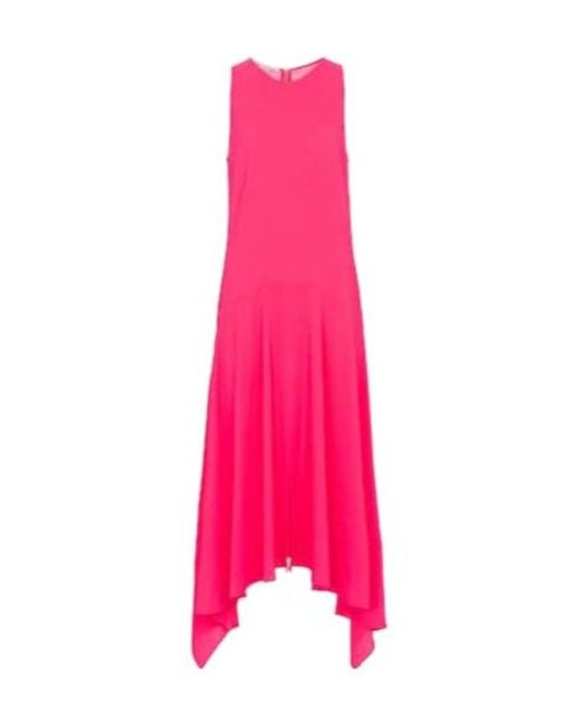 Stella McCartney Pink Handkerchief-Hem Midi Dress