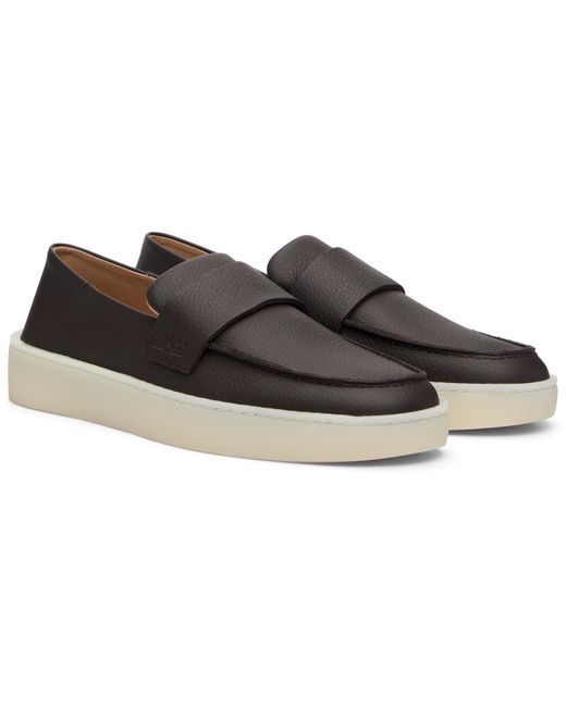 Boss Black Round-Toe Loafers for men
