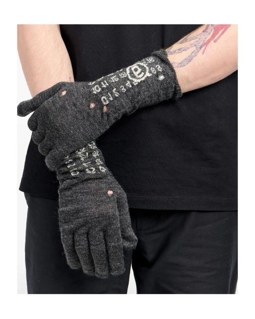MM6 by Maison Margiela White Numbers-Motif Gloves