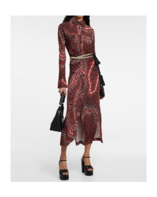 Altuzarra Red Claudia Printed Shirt Dress