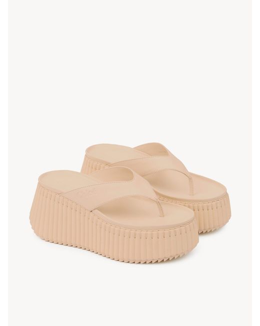 Chloé Pink Nama Wedge Slide