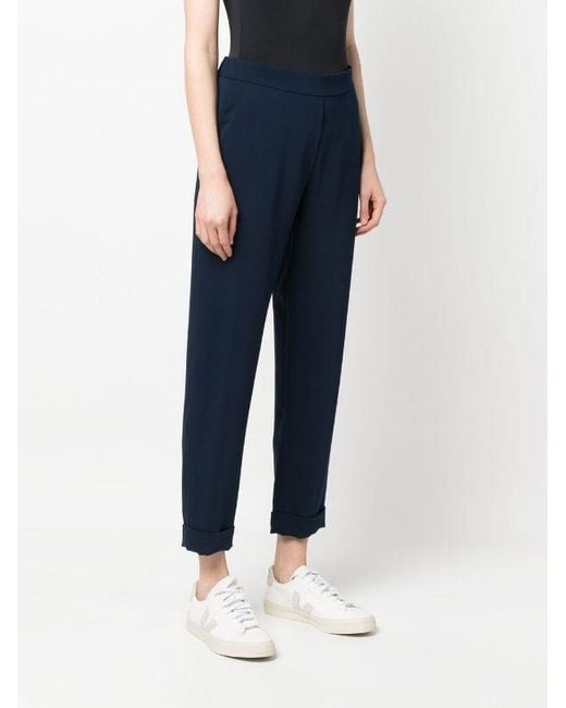 P.A.R.O.S.H. Blue Elasticated-Waist Straight Trousers