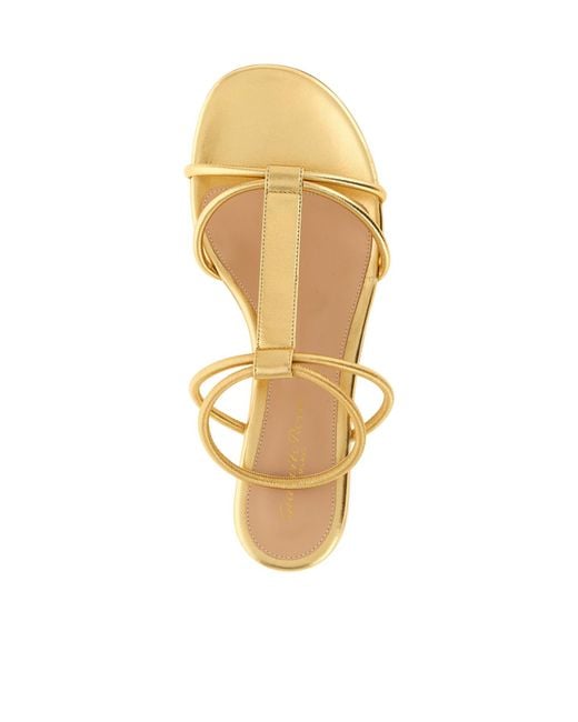 Gianvito Rossi Metallic Lilo Ankle-Strap Flat Sandals