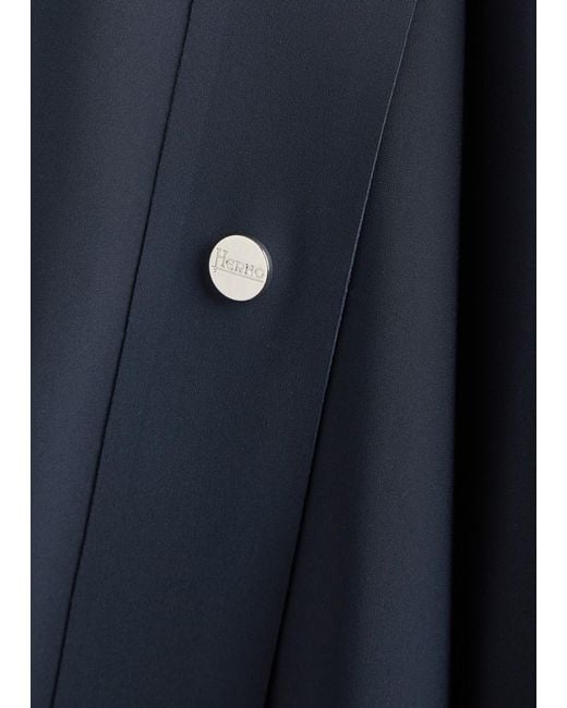 Herno Blue High-Neck Stretch-Polyamide Coat