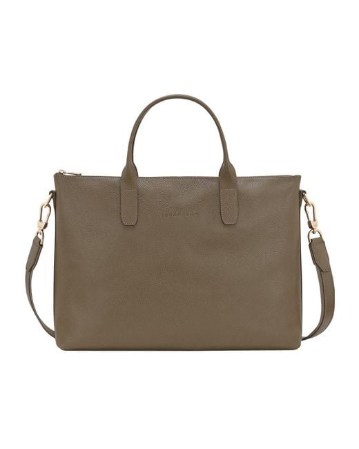 Longchamp Brown Le Foulonné S Briefcase for men