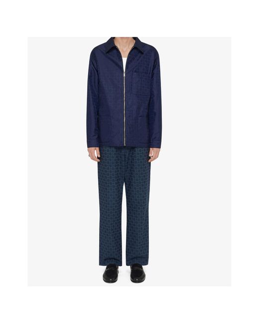 Givenchy Blue Monogram 72 Jacquard Overshirt Jacket for men