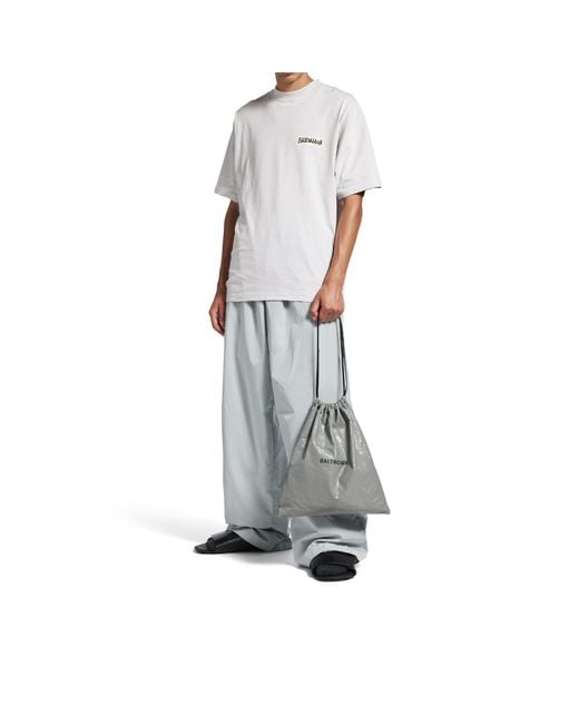 Balenciaga White Logo Printed Crewneck T-Shirt for men